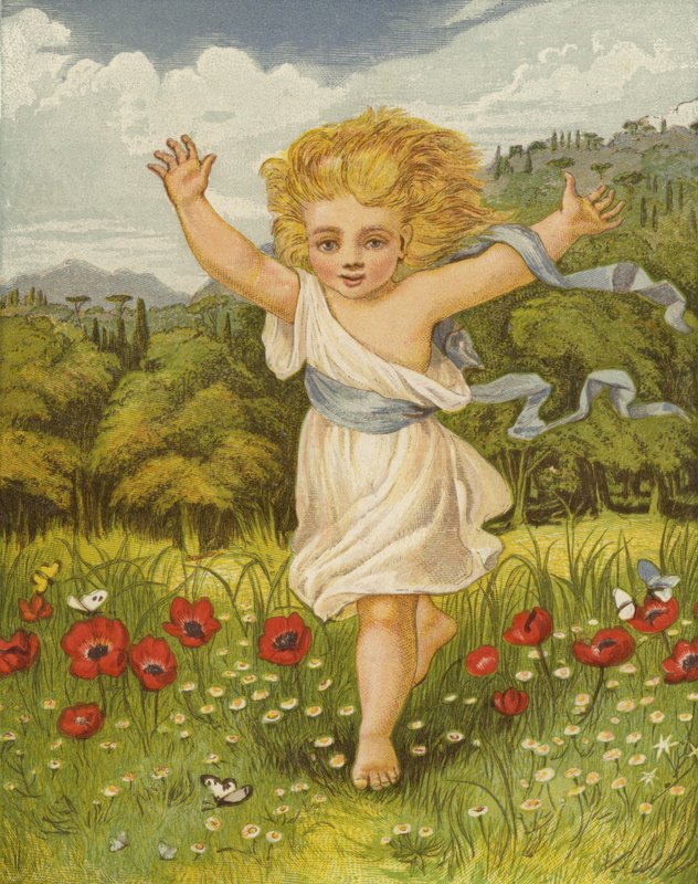 Kiuru herätti näkyjä loputtomista toiveista (väri litho) tekijältä Eleanor Fortescue Brickdale