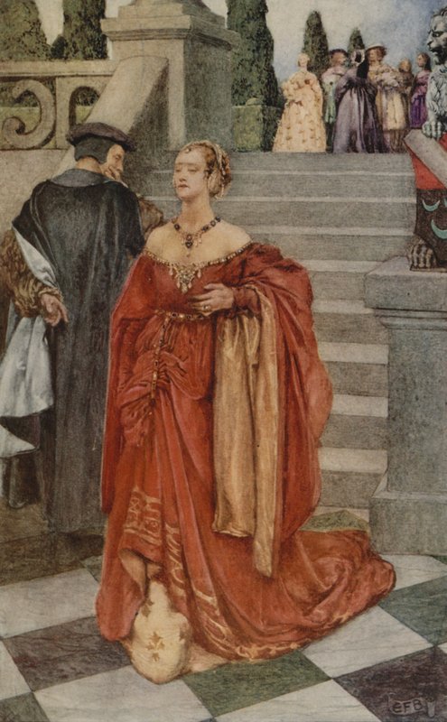"Kun sydän kärsii iskun" (väri litho) tekijältä Eleanor Fortescue Brickdale