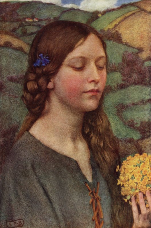 Kuka on Silvia? Mikä hän on, että kaikki sviittämme kiittävät häntä? (väri litho) tekijältä Eleanor Fortescue Brickdale