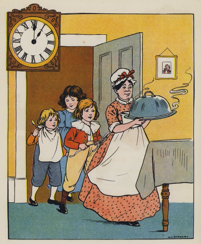 Illallinen aika (väri litho) tekijältä Elise H. Stewart