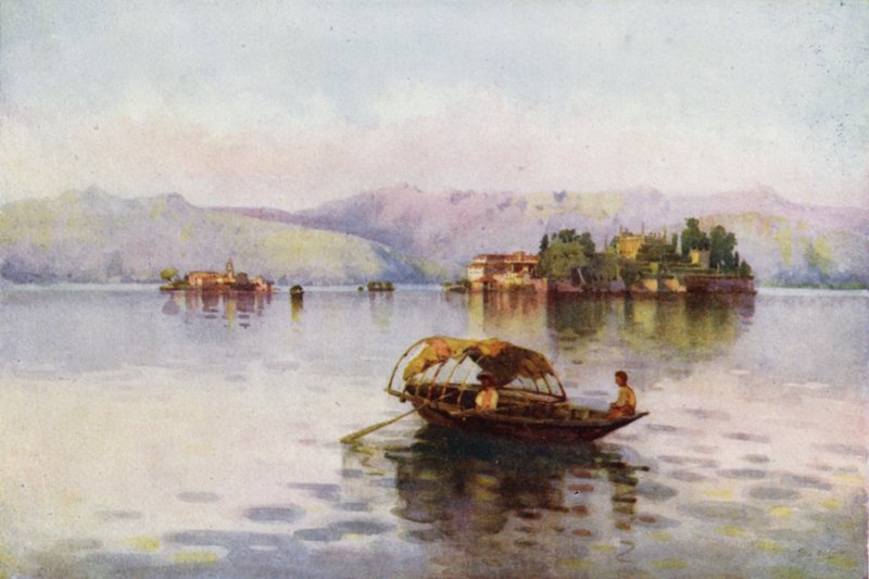 Kesäilta, Lago Maggiore (väri litho) tekijältä Ella Du Cane