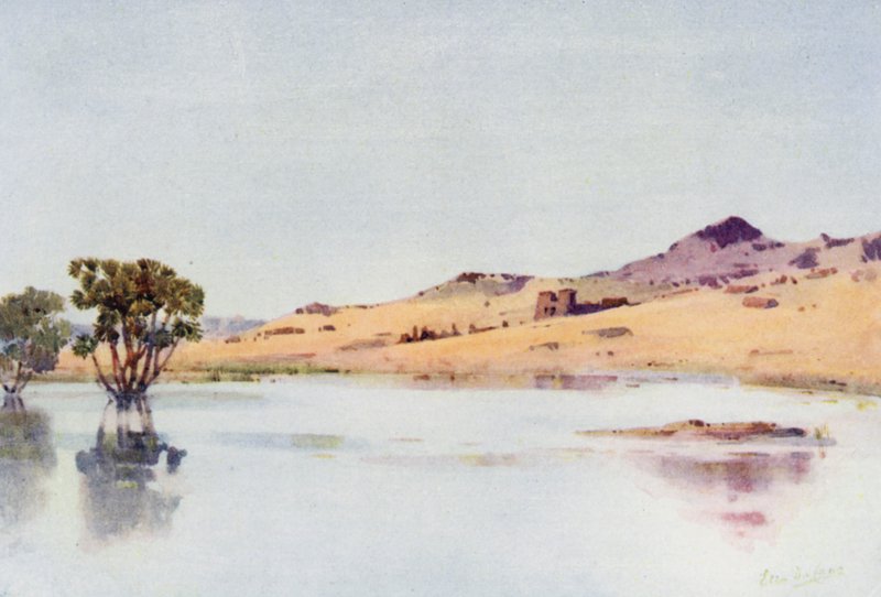 El Sebua, Nubia (väri litho) tekijältä Ella Du Cane