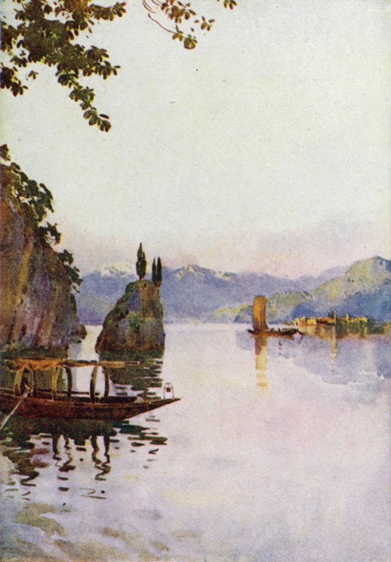 The Point of Bellagio, Comojärvi (väri litho) tekijältä Ella Du Cane