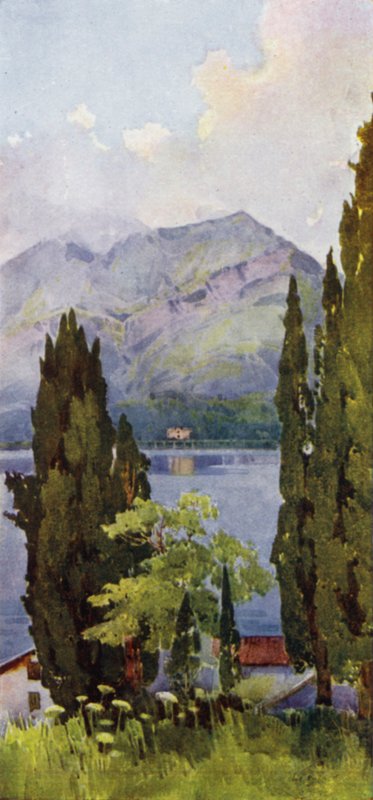 Monte Crocione, Comojärvi (väri litho) tekijältä Ella Du Cane