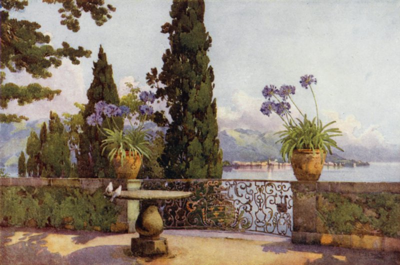 Pallanza Isola Bellasta, Lake Maggiore (väri litho) tekijältä Ella Du Cane