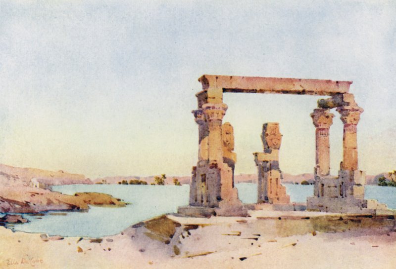 Kertassin temppeli, Nubia (väri litho) tekijältä Ella Du Cane