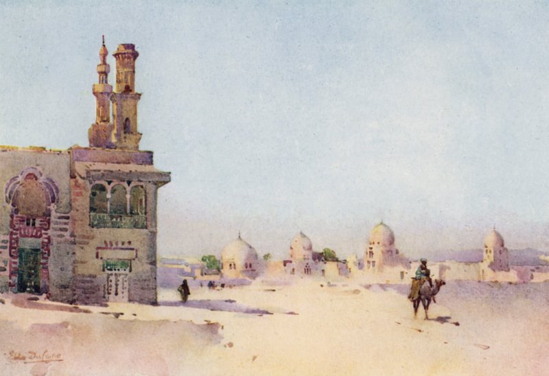 Khalifojen haudat (väri litho) tekijältä Ella Du Cane