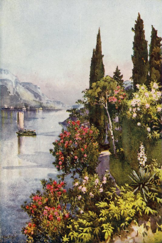 Villa Giulia, Comojärvi (väri litho) tekijältä Ella Du Cane