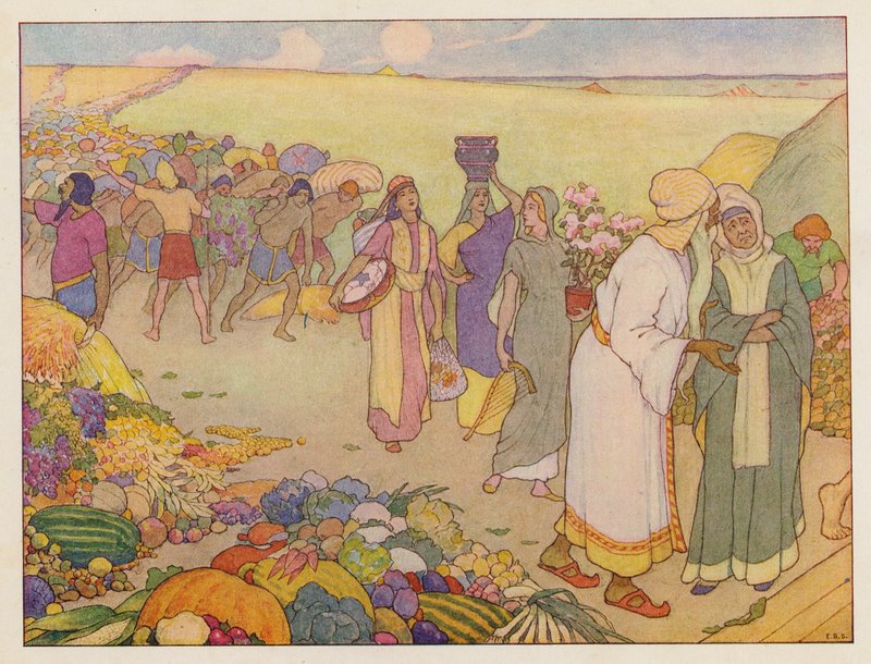 Nooan arkki: tarvikkeiden ottaminen mukaan (värilitografia) tekijältä Elmer Boyd Smith