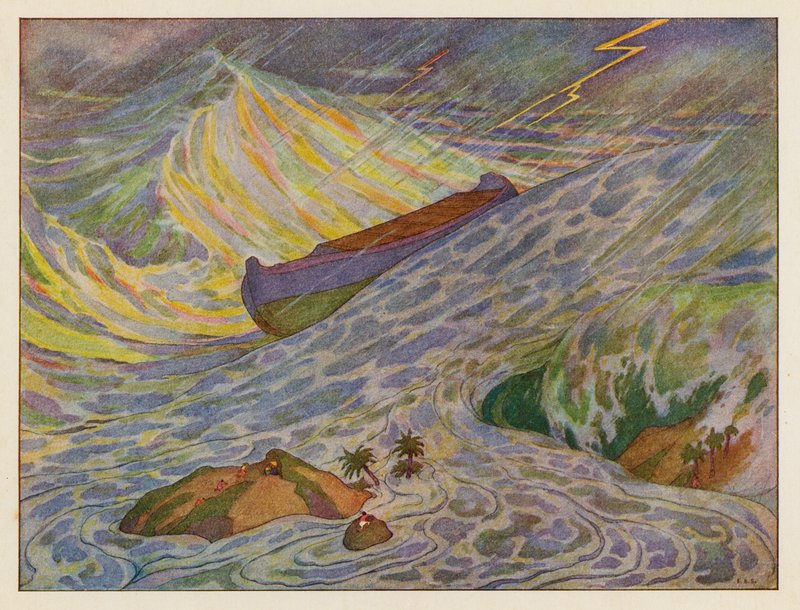 Nooan arkki: vedenpaisumus (värilitro) tekijältä Elmer Boyd Smith