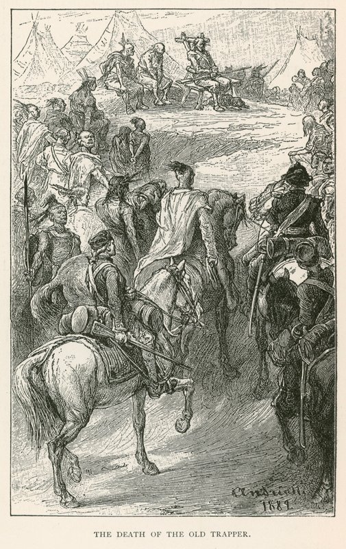 Vanhan metsästäjän kuolema (kaiverrus) tekijältä Elviro Michael Andriolli