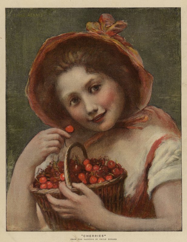 Kirsikat (chromolitho) tekijältä Emile Renard