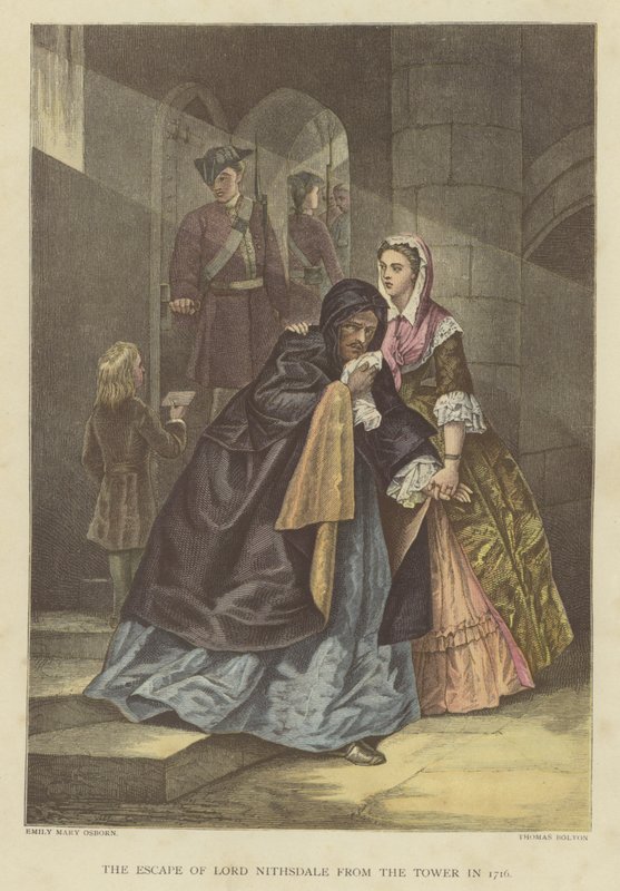 Lordi Nithsdalen pako tornista vuonna 1716 tekijältä Emily Mary Osborn