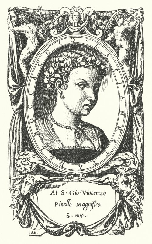 Lady Fiammetta, Madonna Fiammettan Giovanni Boccacciosin romaanin Elegia aiheena tekijältä Enea Vico