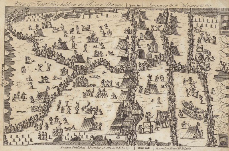 Frost fair on Thames, 1814 tekijältä English School