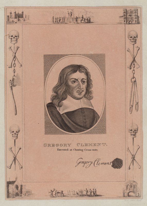 Gregory Clement, teloitettu Charing Crossissa 1660 tekijältä English School