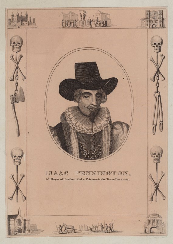 Isaac Pennington, Lontoon pormestari, kuoli vankina Towerissa 17. joulukuuta 1661 tekijältä English School