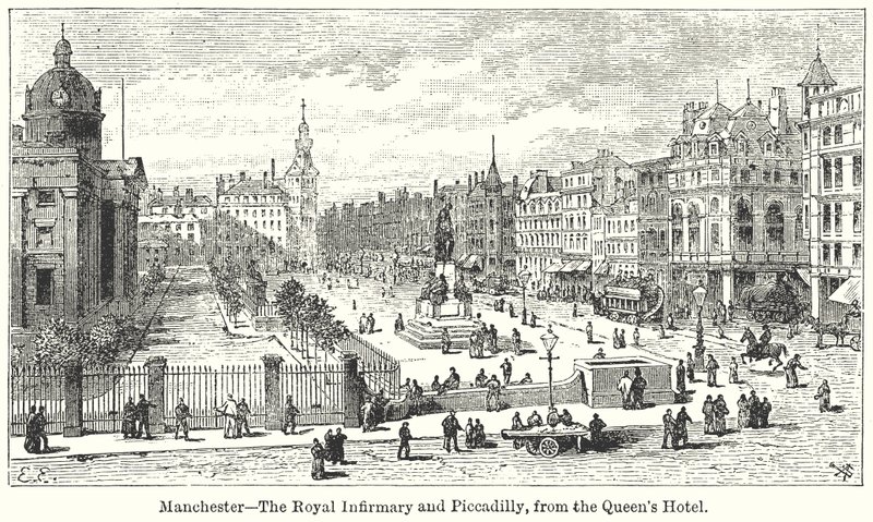 Manchester? Royal Infirmary ja Piccadilly, Queens Hotel tekijältä English School
