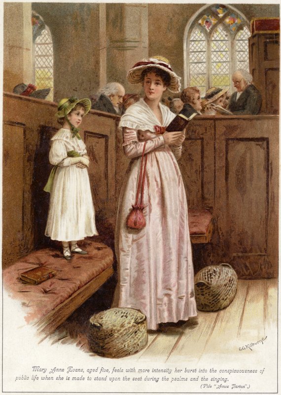 Mary Anne Evans (eli George Eliot), 5-vuotias, tuntee intensiivisemmin purskahtavansa ? tekijältä English School