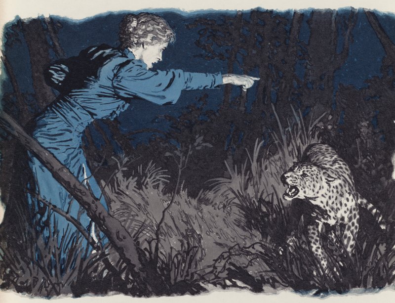 Mary Kingsley uhmaa leopardia vapaana tekijältä English School