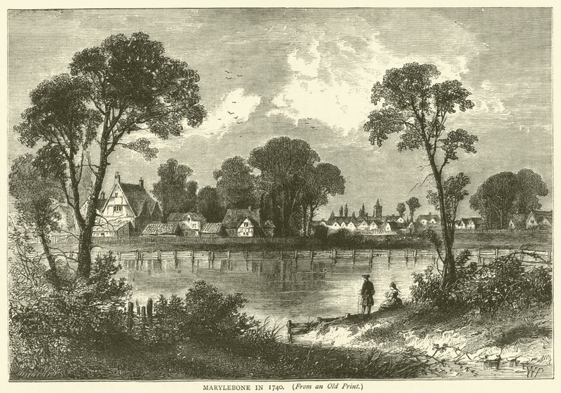 Marylebone vuodelta 1740, vanhasta printistä tekijältä English School