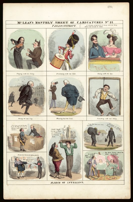 McLeans Monthly Sheet of Caricatures, nro 21 [1831] tekijältä English School