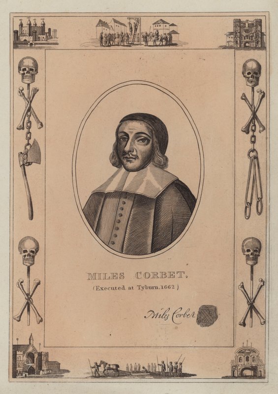 Miles Corbet, teloitettu Tyburnissa, 1662 tekijältä English School
