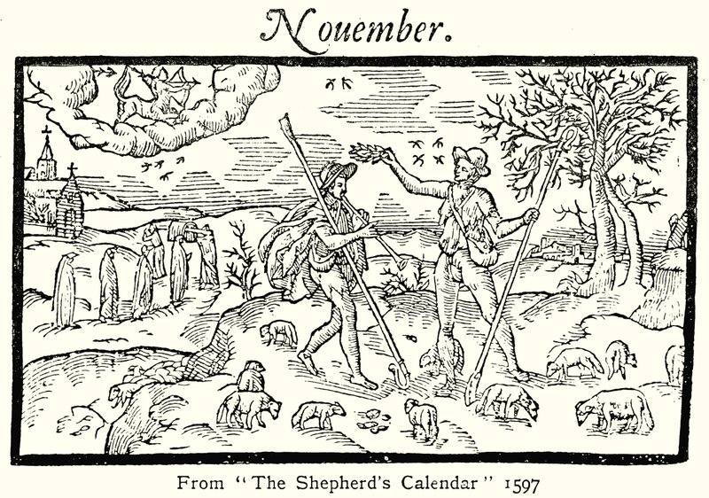 marraskuuta, The Shepherds Calendarista, 1597 tekijältä English School