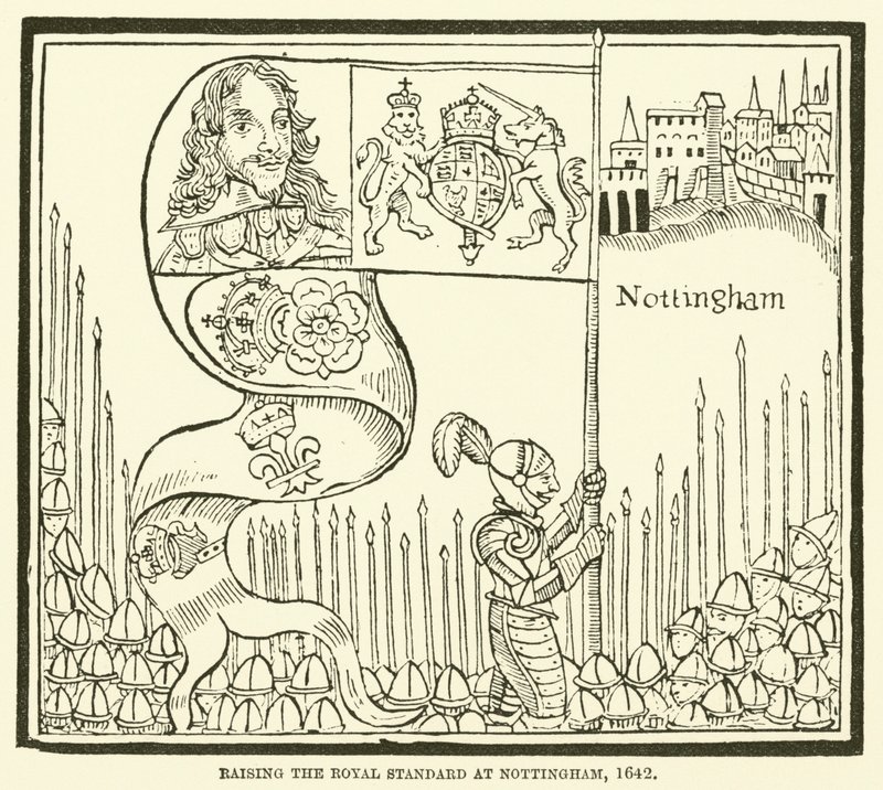 Kuninkaallisen tason nostaminen Nottinghamissa, 1642 tekijältä English School