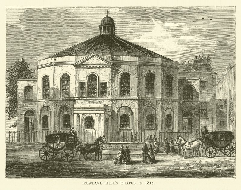Rowland Hills Chapel vuonna 1814 tekijältä English School
