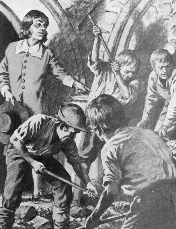 Samuel Pepys yrittää löytää John Barksteadin aarreaitta Lontoon Towerista tekijältä English School