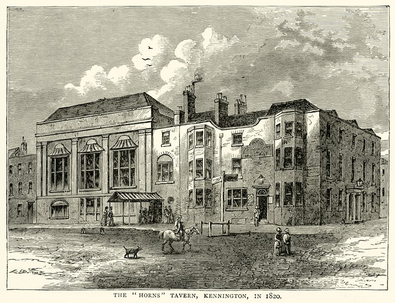 Horns Tavern, Kennington, vuonna 1820 tekijältä English School