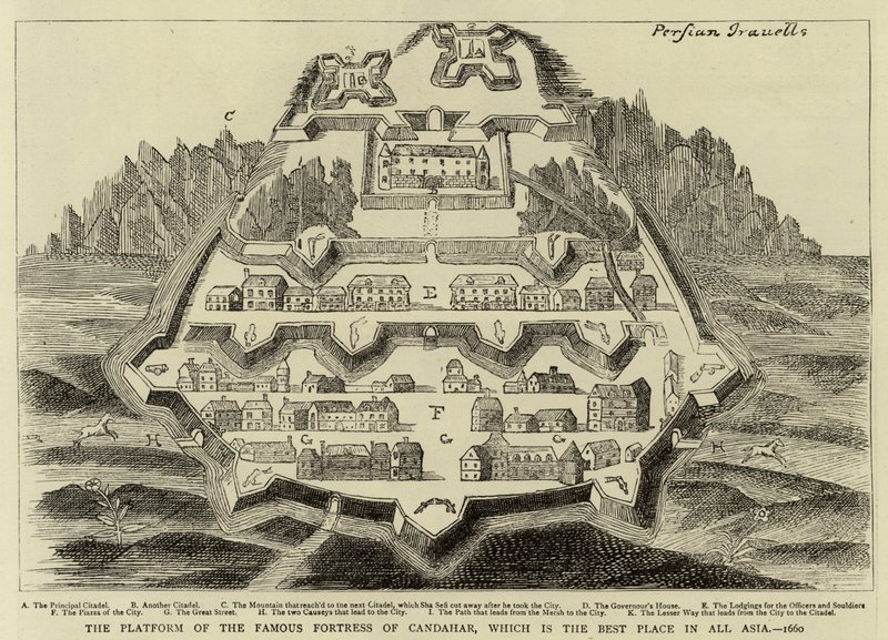 Candaharin kuuluisan linnoituksen taso, joka on paras paikka koko Aasiassa, 1660 tekijältä English School