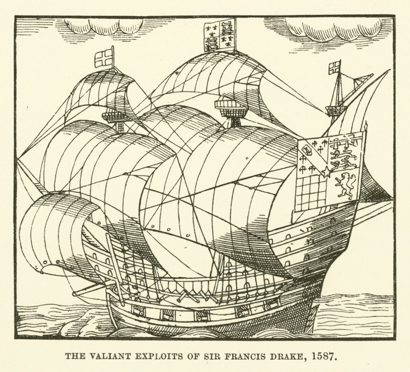 Sir Francis Draken urhoolliset teot, 1587 tekijältä English School