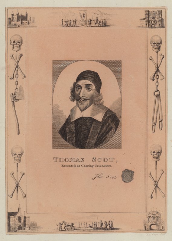 Thomas Scot, teloitettu Charing Crossissa, 1660 tekijältä English School
