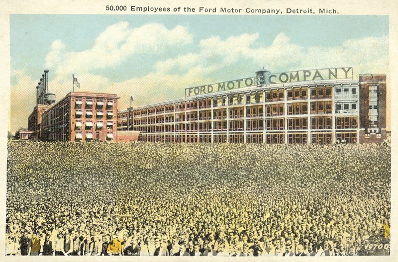 50 000 Ford Motor Companyn työntekijää, Detroit, Michigan (värikuva) tekijältä English Photographer