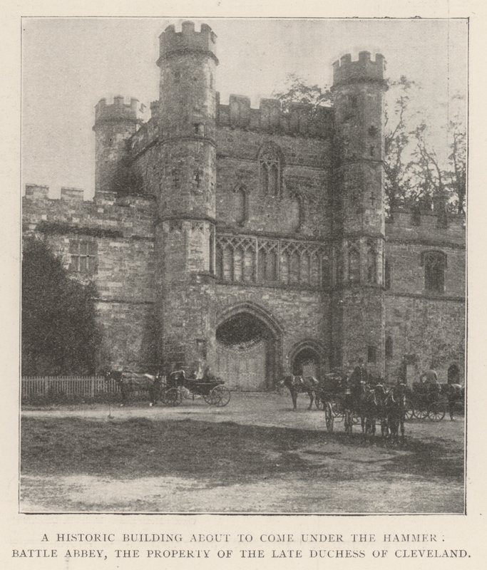 Historiallinen rakennus, joka on tulossa vasaran alle, Battle Abbey, edesmenneen Clevelandin herttuattaren omaisuus tekijältä English Photographer