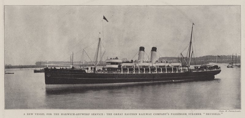 Uusi alus Harwich-Antwerpen-palvelulle, Great Eastern Railway Companyn matkustajahöyrylaiva Bryssel tekijältä English Photographer