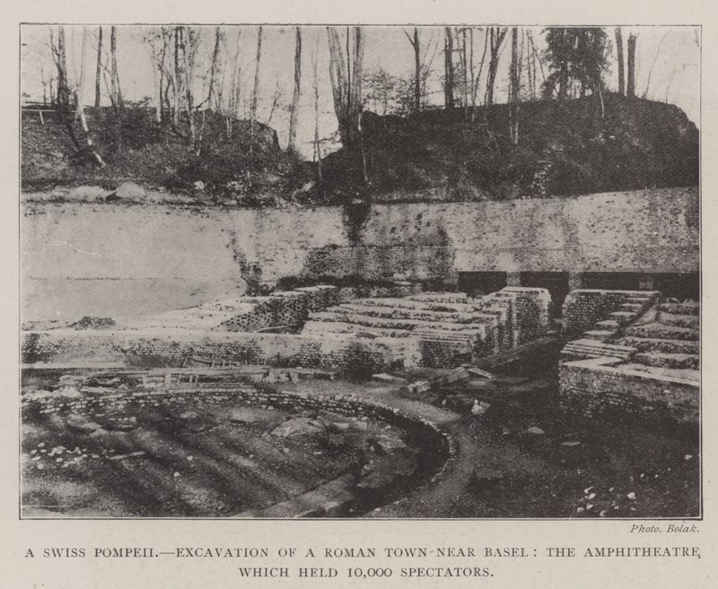 Sveitsin Pompeiji, Roomalaisen kaupungin kaivaukset lähellä Baselia, amfiteatteri, johon mahtui 10 000 katsojaa tekijältä English Photographer