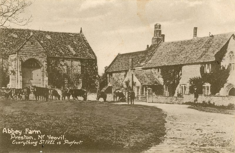 Abbey Farm Prestonissa lähellä Yeovilia. Postikortti lähetetty 1913. tekijältä English Photographer