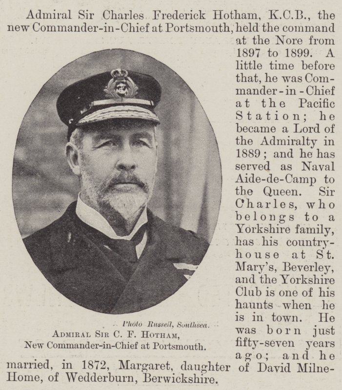 Amiraali Sir C F Hotham, uusi Portsmouthin komentaja tekijältä English Photographer