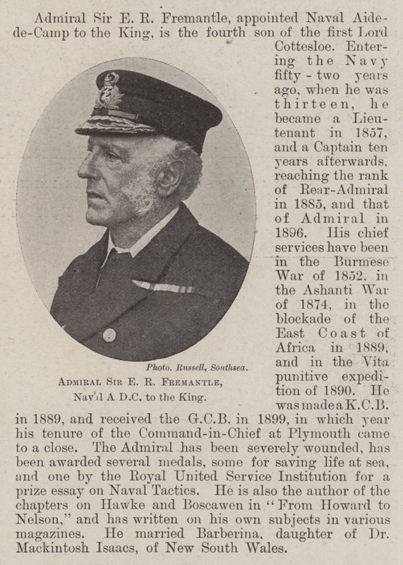 Amiraali Sir E R Fremantle, Naval ADC kuninkaalle tekijältä English Photographer