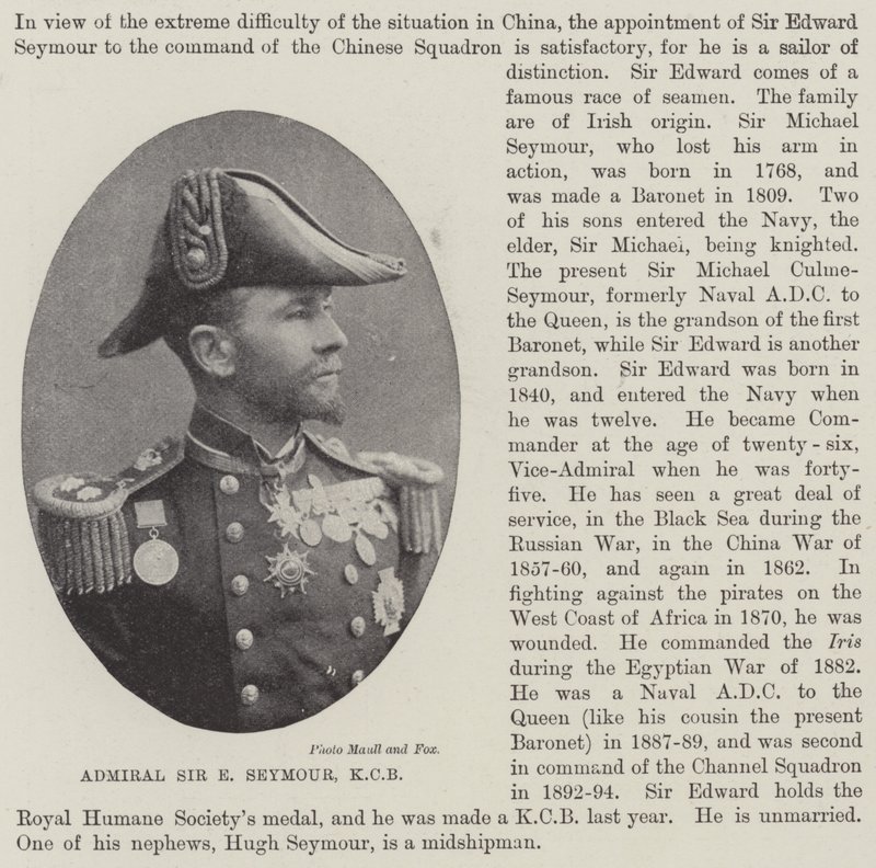 Amiraali Sir E Seymour, KCB tekijältä English Photographer