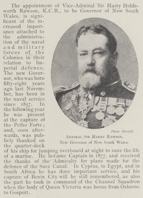 Amiraali Sir Harry Rawson, Uuden Etelä-Walesin uusi kuvernööri tekijältä English Photographer