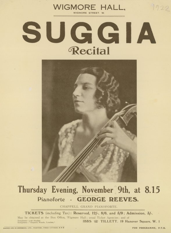 Mainos Suggian konsertista Wigmore Hallissa tekijältä English Photographer