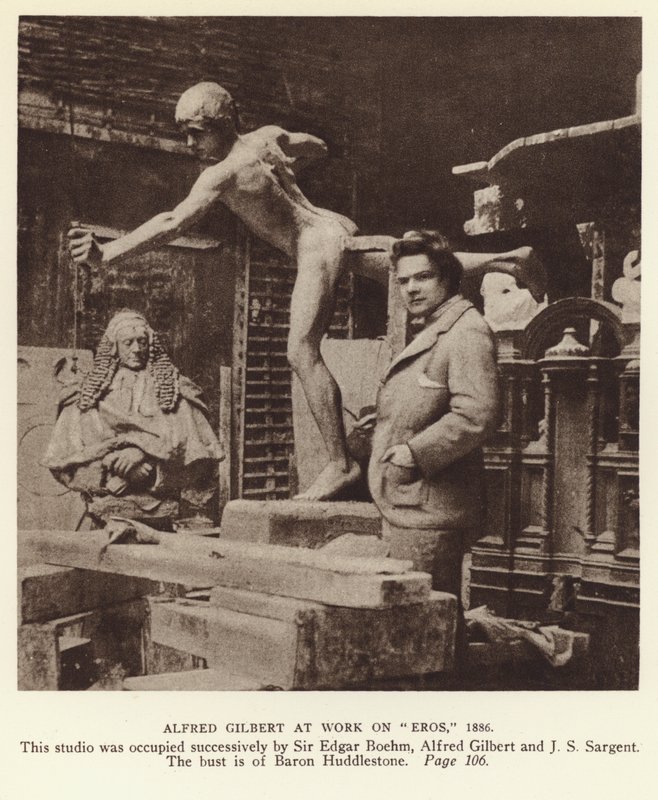Alfred Gilbert, englantilainen kuvanveistäjä Eros-työssä tekijältä English Photographer