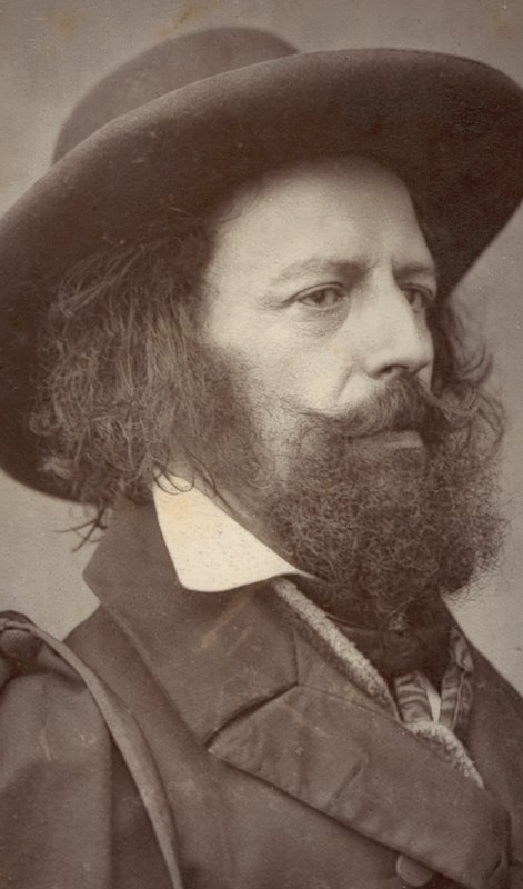 Alfred Lord Tennyson, runoilija, muotokuva (m/w kuva) tekijältä English Photographer