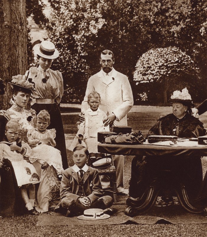Osborne Housessa, Isle of Wight, kuningatar Victorian kanssa (s/w-kuva). tekijältä English Photographer