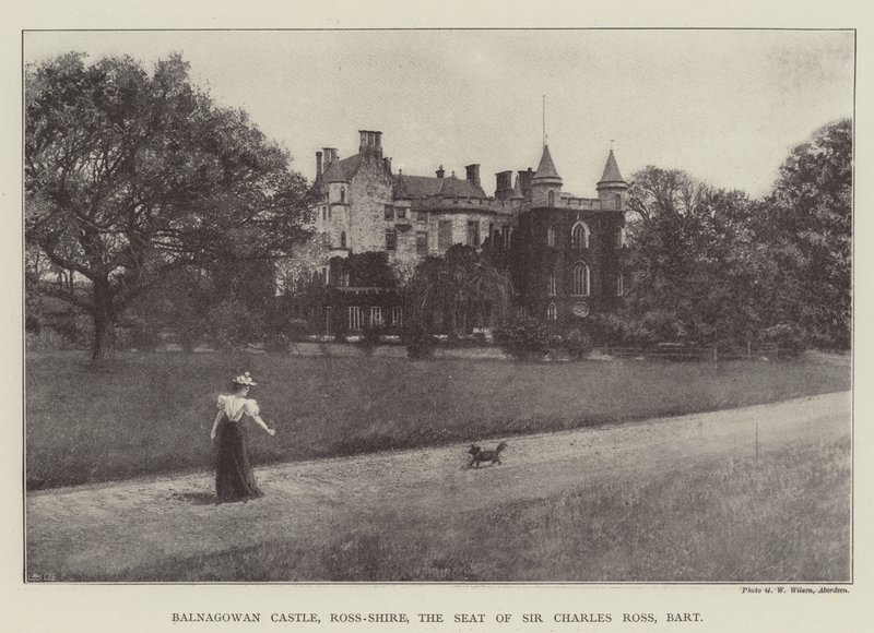 Balnagowanin linna, Ross-Shire, Sir Charles Rossin istuin, Baronet tekijältä English Photographer