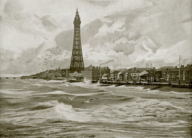 Blackpool ja sen Eiffel-torni (m/w kuva) tekijältä English Photographer